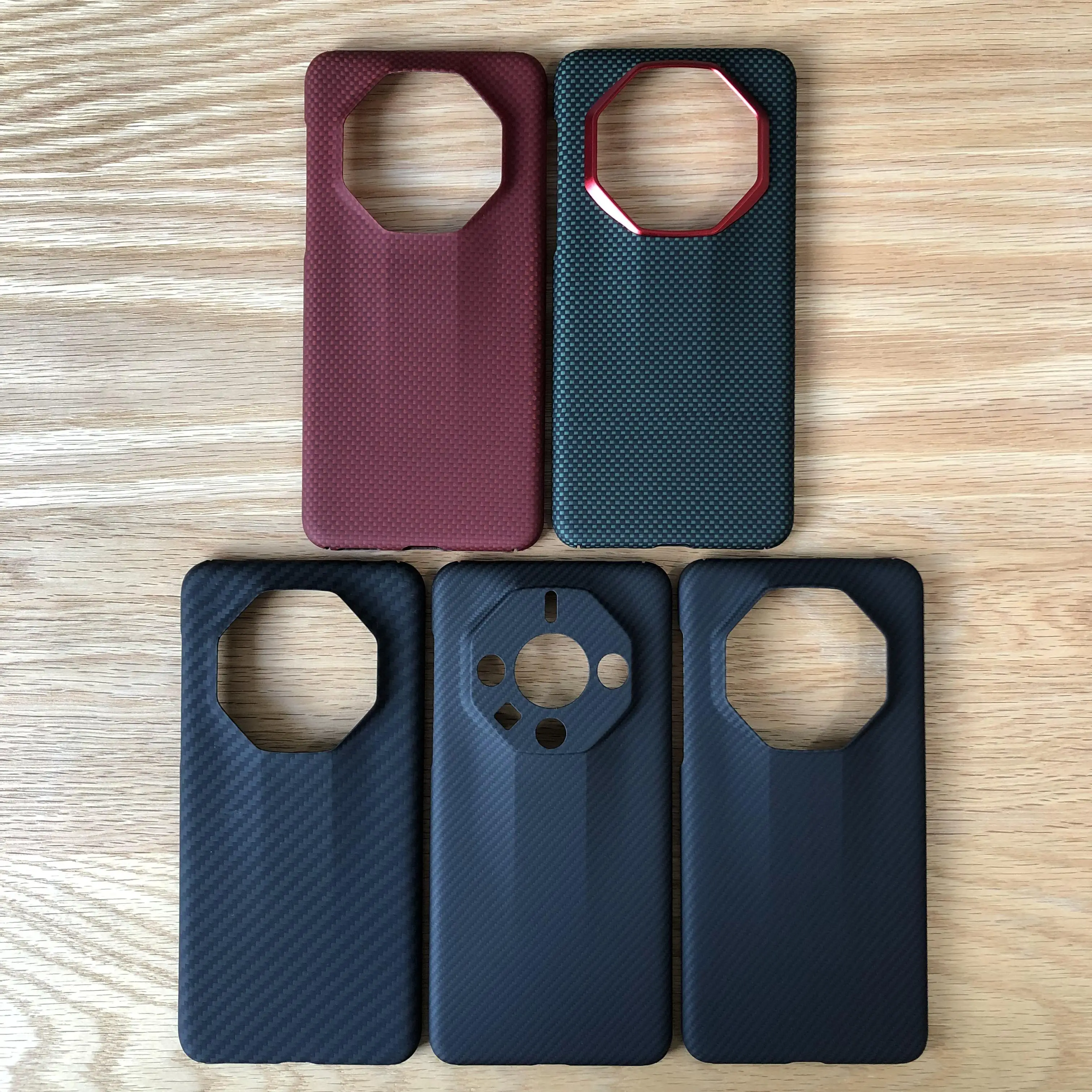 

HKAB черный чехол для Huawei Mate 60 RS Kevlar углеродное волокно Арамид большое отверстие геометрический светоотражающий легкий нескользящий простой 36-40