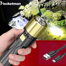 

60000 Lumens USB Rechargeable Super Bright Flashlight Portable Pocket Flashlamp Outdoor Waterproof Torch For Running Camping