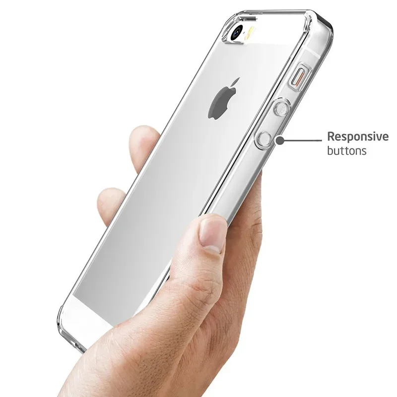 Case For iPhone SE 5S 5 TPU Silicon Durable Clear Transparent Soft Case for APPLE iPhone SE 5S 5 protective Back Cover