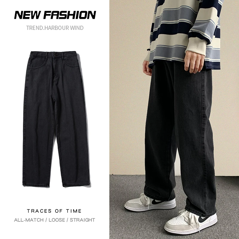 hiphop wide leg loose aesthetic pants for men oversized pants cotton korean  style black baggy pants