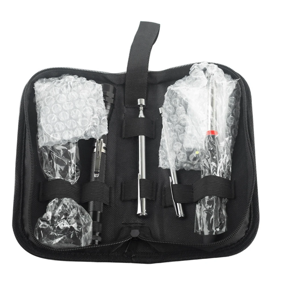 5Pcs 텔레스코픽 핸들 수리 도구 360 회전 텔레스코픽 마그네틱 픽업 도구 세트 너트 볼트를 수집하기위한 라운드 스퀘어