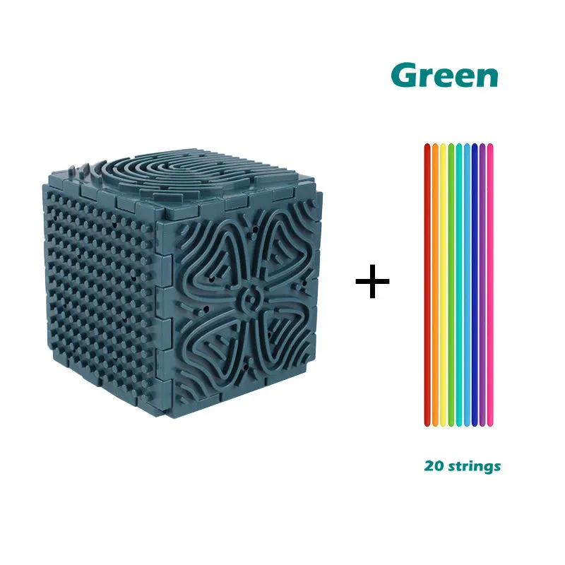 Placa de atividade sensorial de silicone, cubo de casa, brinquedos com 20 cordas, 6 peças, dupla face, placa de construção sensorial para autismo, tdah