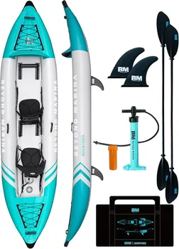 Inflatable Kayak 2 Person Adult Tandem Kayak with Drop Stitch Floor Touring Kayak with Aluminum Paddles Adventurer 12.5ft 1