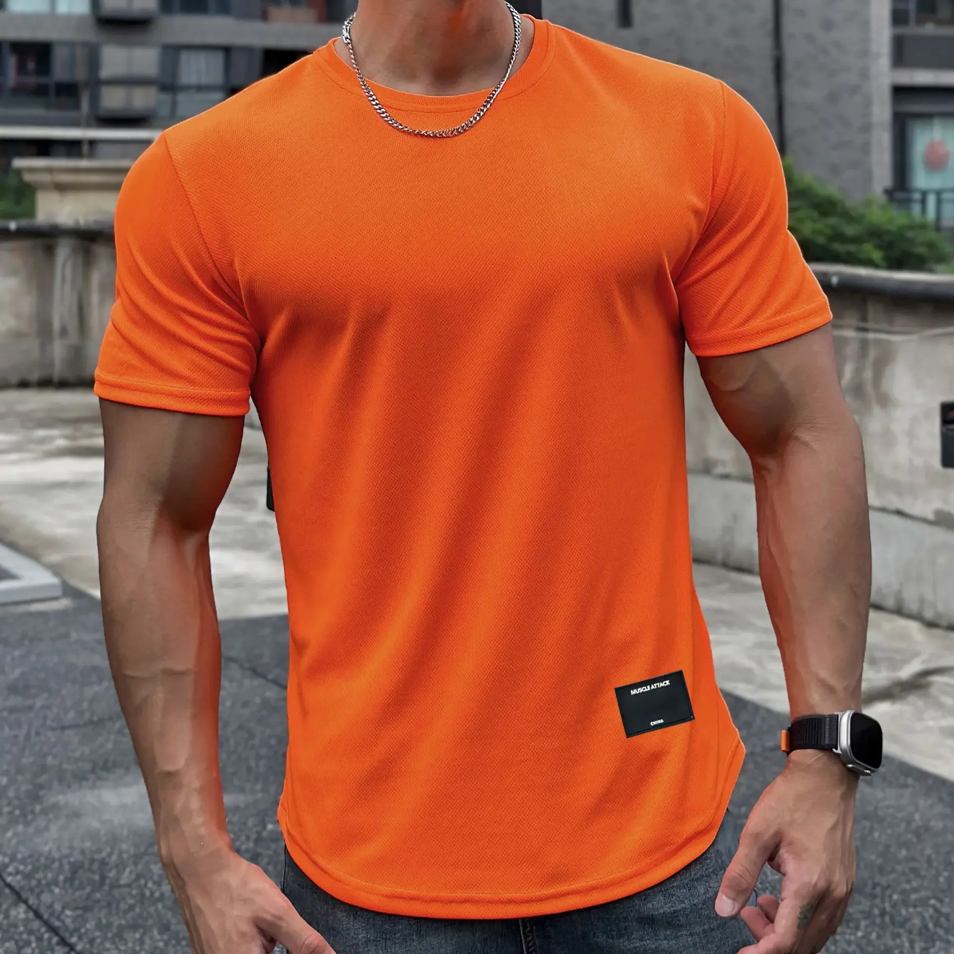 Men's Oversized Active T-Shirt – Cotton Workout Raglan Top With Eye-Catching Design 11 thumbnail image