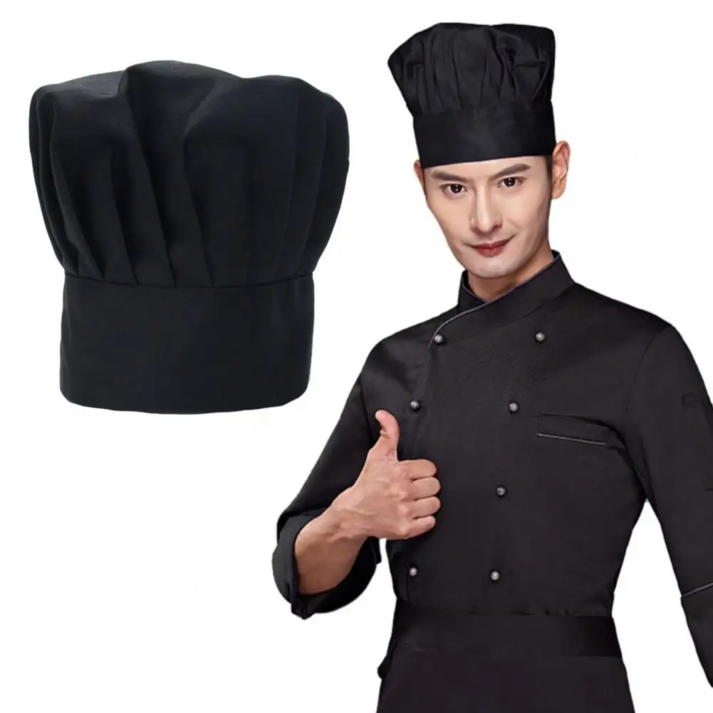 Kitchen Catering Work White Chef Hat Men Women Solid Color Black Chef Hat Anti Hair Loss Baking Cooking Costume Hat