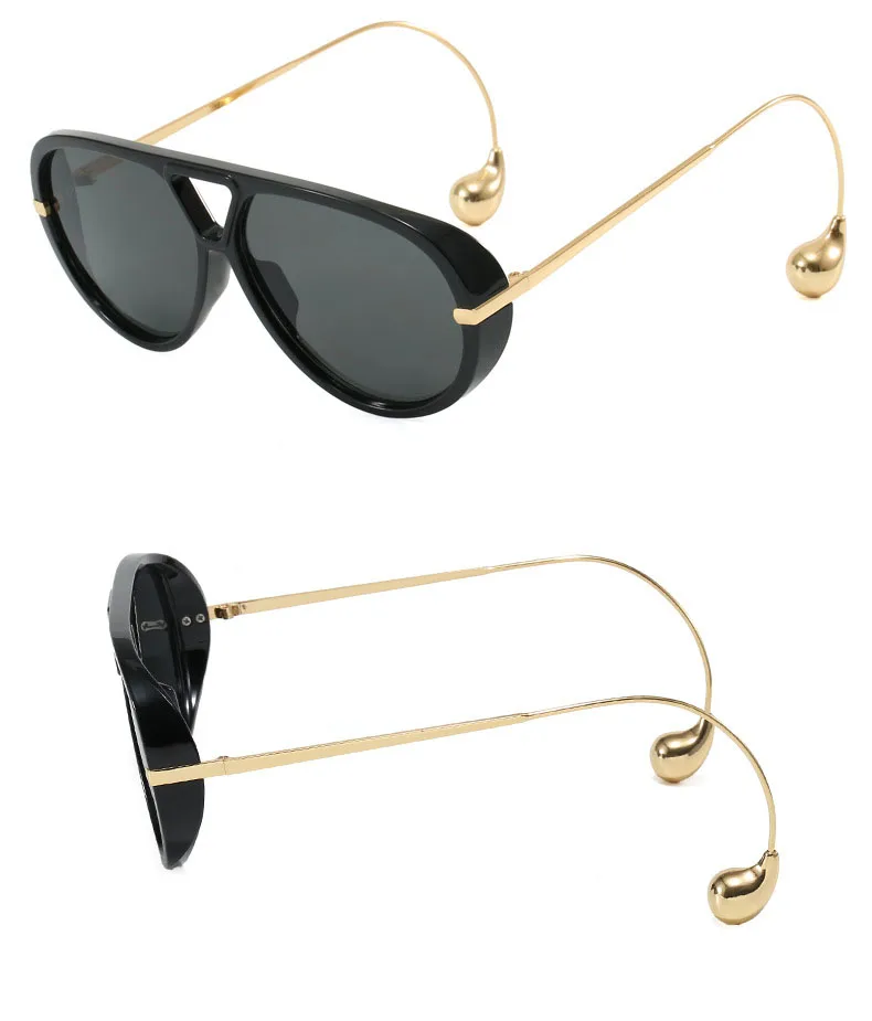 Luxus Marke Designer Übergroße Pilot Sonnenbrille Frauen Für Männer 2025, Neue Beliebte Vintage Sonnenbrille Punk Doppel Brücke Brillen – Detail 14