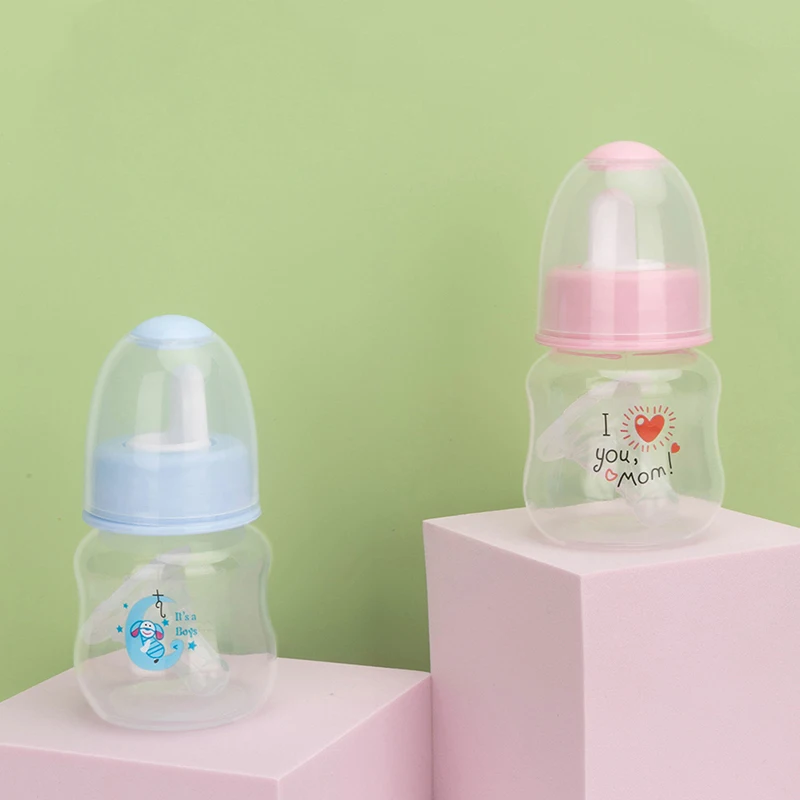 60ml Newborn Baby Infant Nursing Milk Fruit Juice Water Feeding Standard Mouth Silicone Nipple Pacifier Drink Bottle