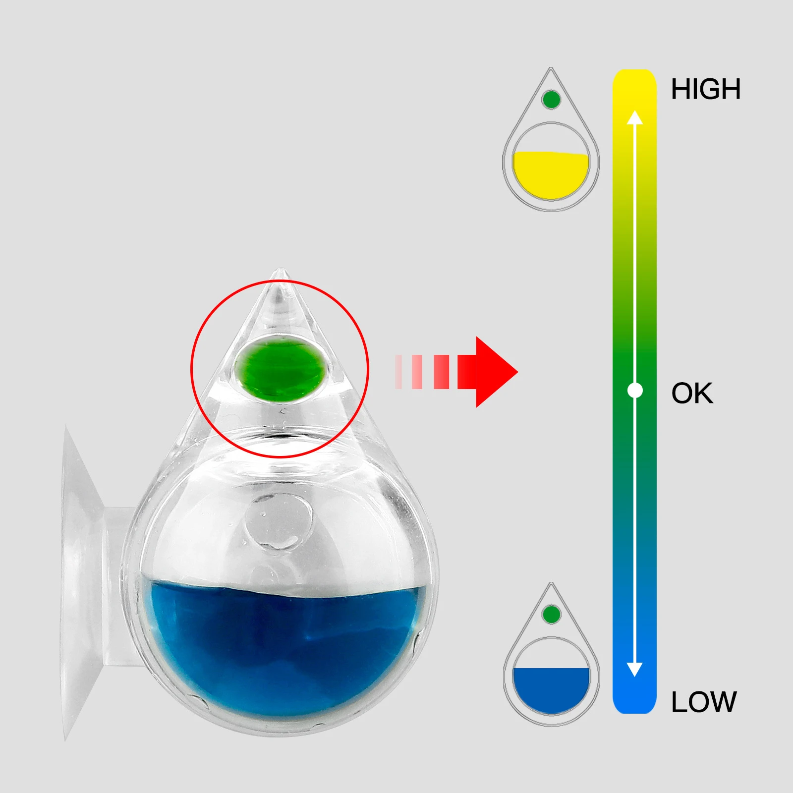 Diffuse Glass CO2 Drop Checker Aquarium Hang On CO2 Monitor Detector For Fish Tank Aquatic Planted Tank Test aquarium co2 checker,co2 drop checker
