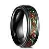 Bague celtique en acier inoxydable pour homme, 21 couleurs, 8 mm, incrustation de dragon rouge, vert, noir, fibre de carbone, alliance, bijoux, taille 6-13
