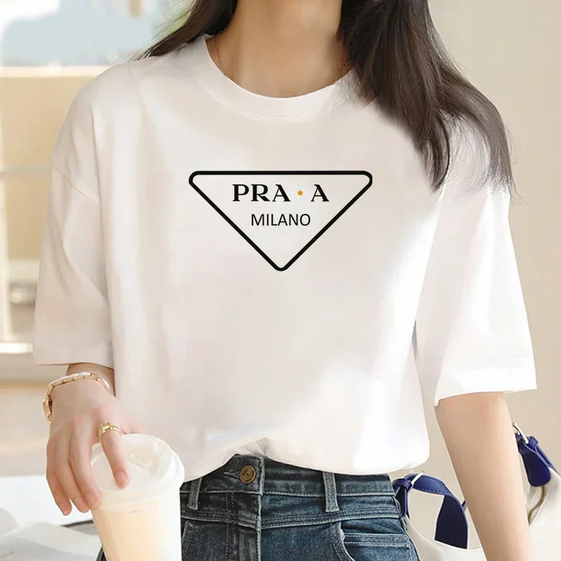 Casual Letter Print Short-sleeved T-shirt 2024 Spring New WOMEN’S Versatile Loose round Neck Top Best Sellers In Women's Clothing