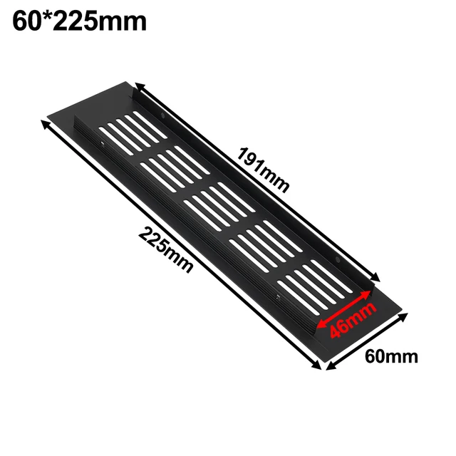 High Quality Ventilation Grille Air Vent Grille 60mm Air Vent Grille  Aluminum Alloy Black Cabinet Rectangular Ventilation-Cover - AliExpress