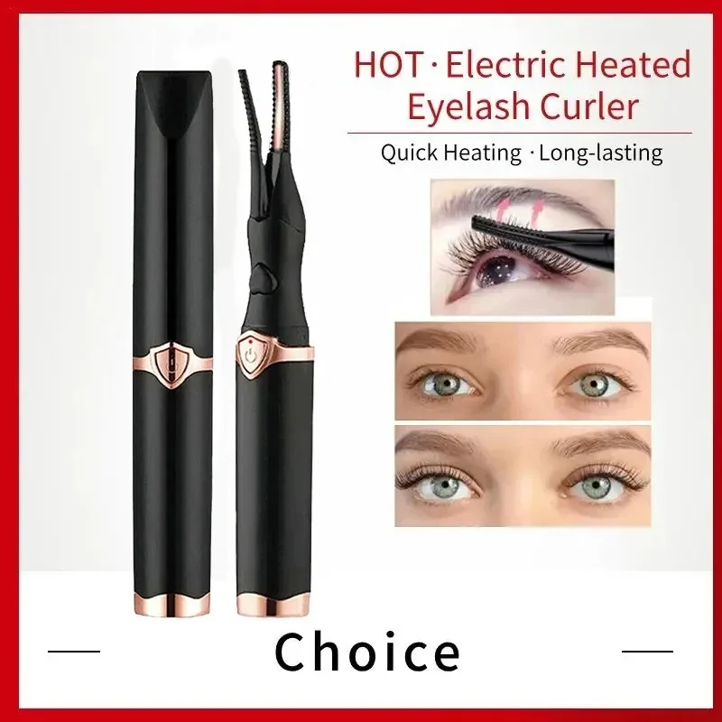 Electric Heated Eyelash Curler USB Rechargeable Eyelashes Quick Lasting Curling Comb&Clip Dual Use Makeup