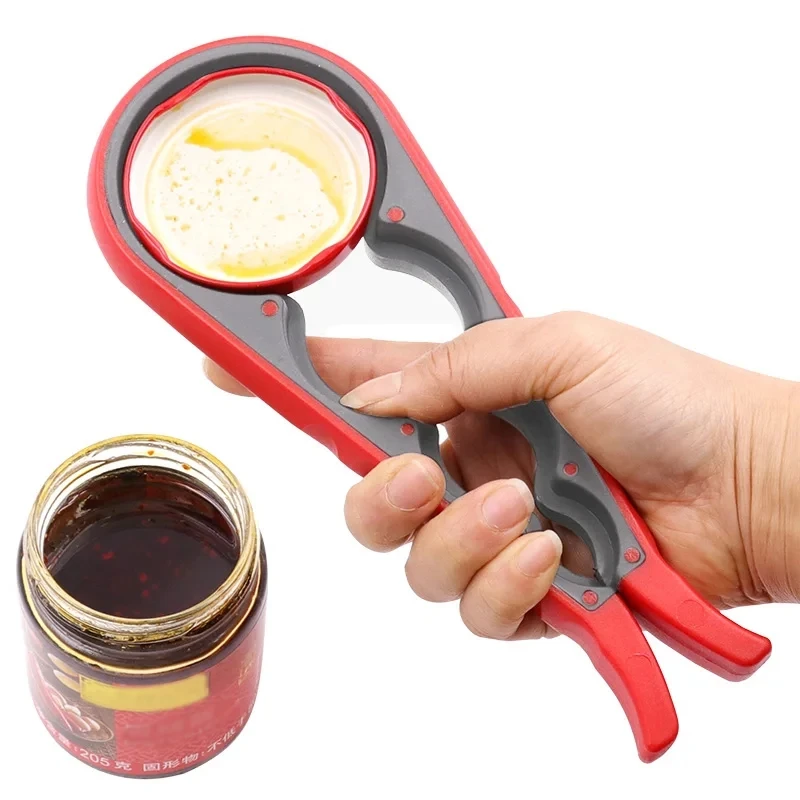 4 in 1 Lid Jar Opener Kitchen Tools Handy Screw Cap Best Kitchen Gadgets Openers Multi Purpose Can Non-slip Bottle Home Gadget