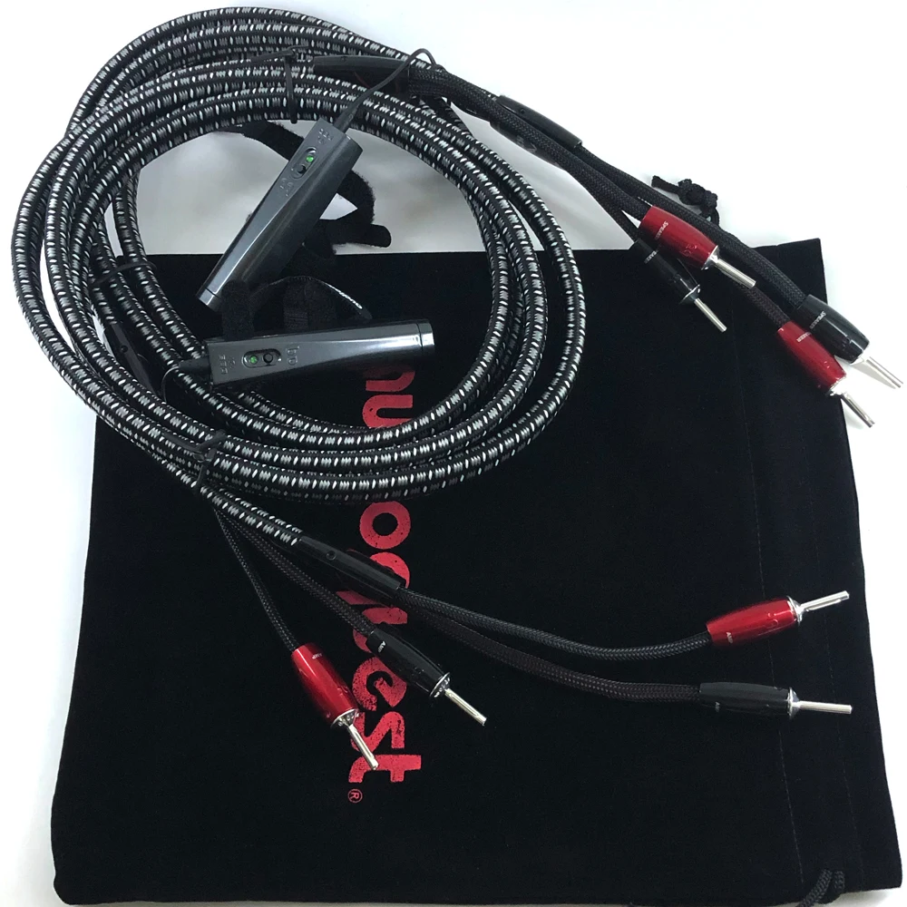 K2 Speaker Cable Banana Plug Solid PPS Silver Bi-wire HiFi Audio Line Y Spade Connector
