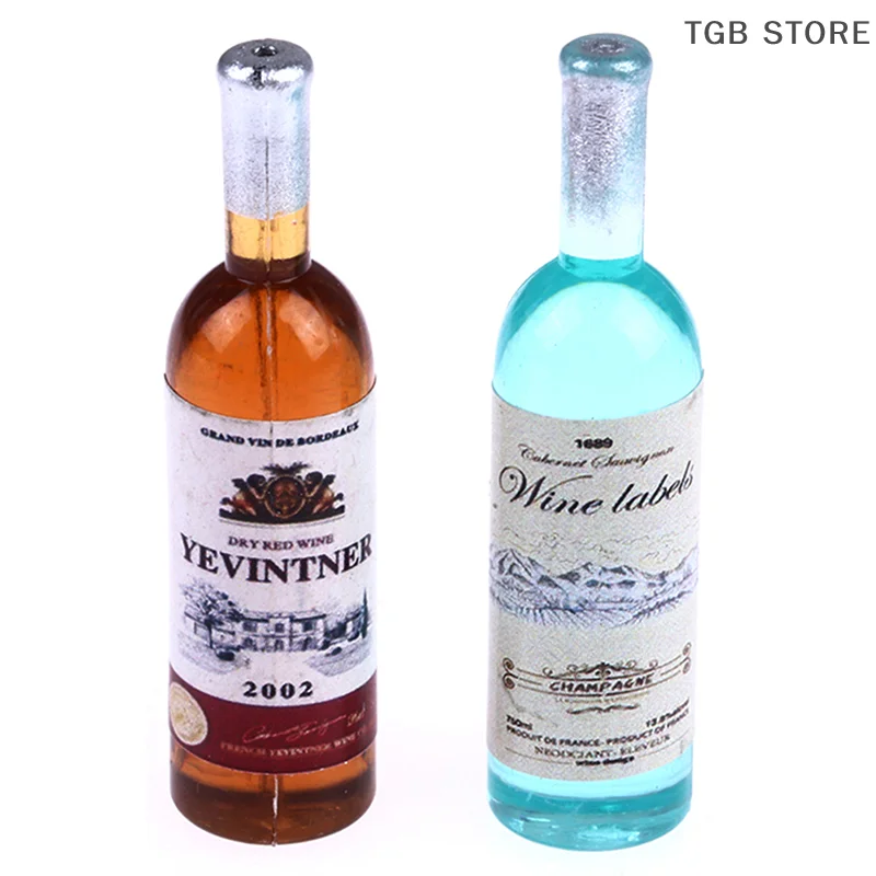 5PCS 1:12 Dollhouse Miniture Simulation Wine Bottle Kitchen Living Room Decoration Accessories