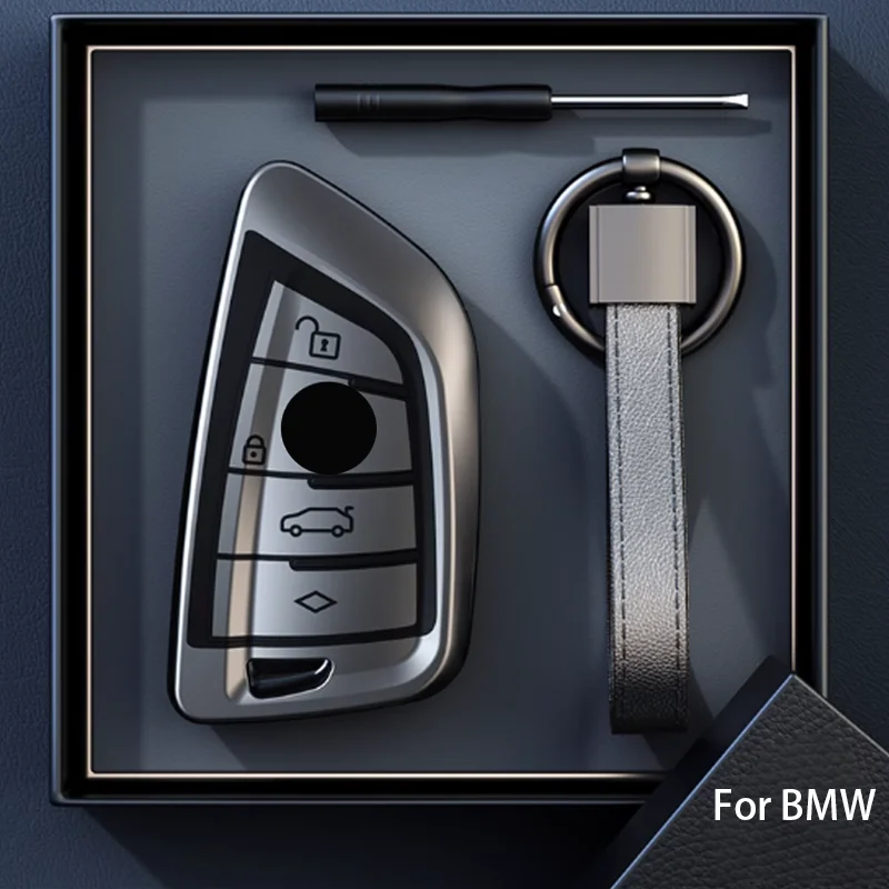 Titan Grau für BMW X1 X3 X4 X5 X6 F15 F16 G30 3 5 7 Serie G11 F48 Fernbedienung Auto Schlüssel Fall Abdeckung Fob Halter Schlüsselbund Zubehör