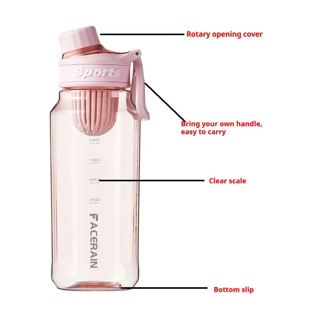 750/1000ml Reusable Water Bottle with Tea Infuser High-Capacity BPA Free Leak-Proof Design for Travel OutdoorSports  & Car Use 2
