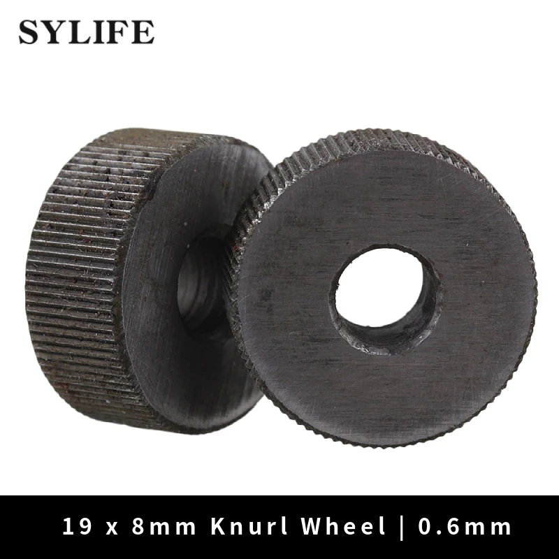 Knurling Tool Set 2Piece 0.6mm Pitch 19mm OD Single Straight Coarse Pattern Linear Knurling Wheel