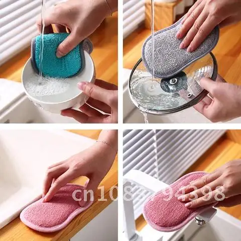 

Kitchen Bowl Brush Sponge Cleaning Non-stick Oil Pot Household Cotton Scouring Pad Magic Wipe Cleaning Sponge