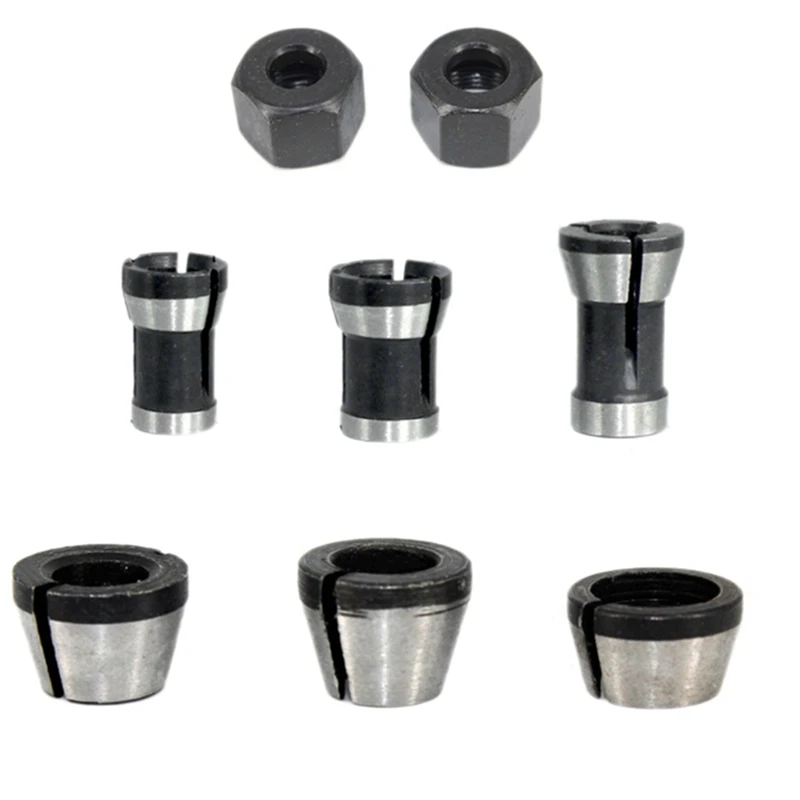 7Pcs 1-7Mm ER11 Collet Chuck Tool Bits Holder Spring Collet With 8 Pcs Router Collet Set Chuck Heads Adapter wood router table