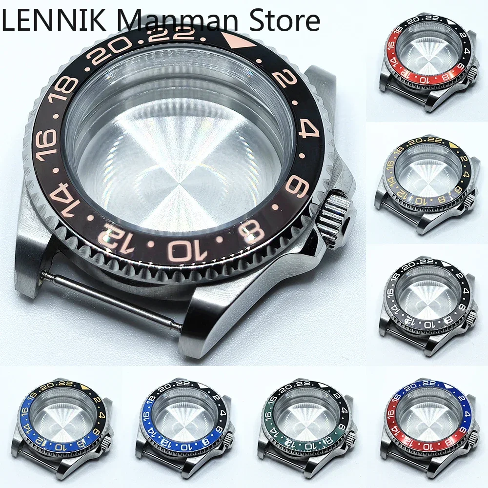 40mm Black PVD Watch Case with Transparent Back Glass