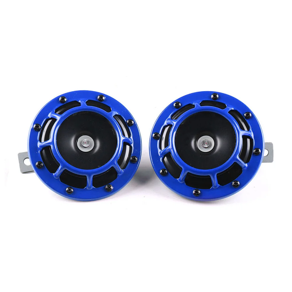 2Pcs/Set Universal Hella 12V 115DB Electric Blast Tone Air Horn Kit (Blue)
