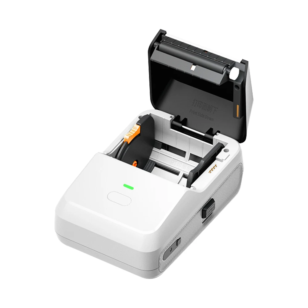 P2 Mini Thermal Printer & 3 Rolls Thermal Self-adhesive White Label for Home & Office Clothing Food Wireless Sticker Label Maker