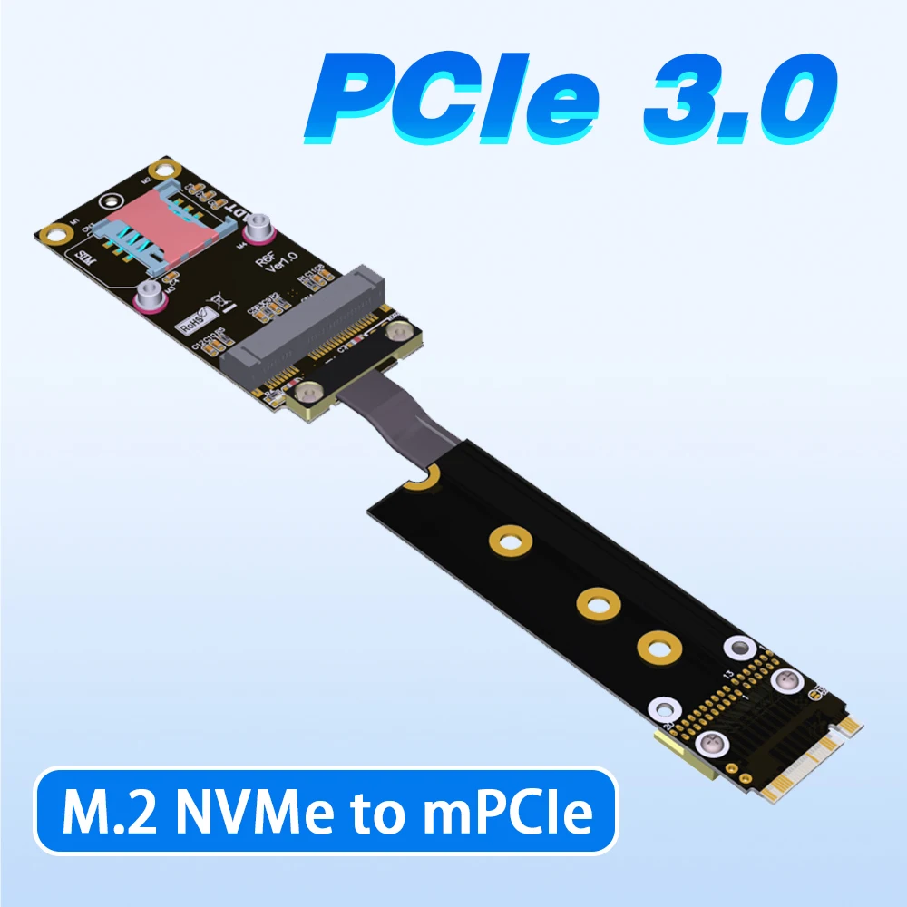 

Удлинитель беспроводной сетевой карты mPCIe подключен к интерфейсу m. 2 NVMe m-key, minipice подключен к NGFF