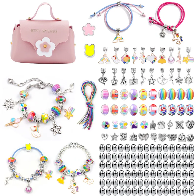 Cadeau Noël Fille Kit de Bijoux Charms pour Enfants 112 Pièces