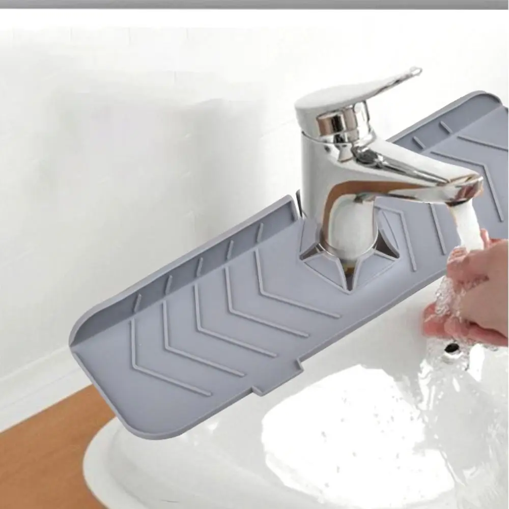 Kitchen Silicone Faucet Mat Water Ripples Faucet Water Catcher Mat Large Sink Splash Pad Countertop Protector Bathroom