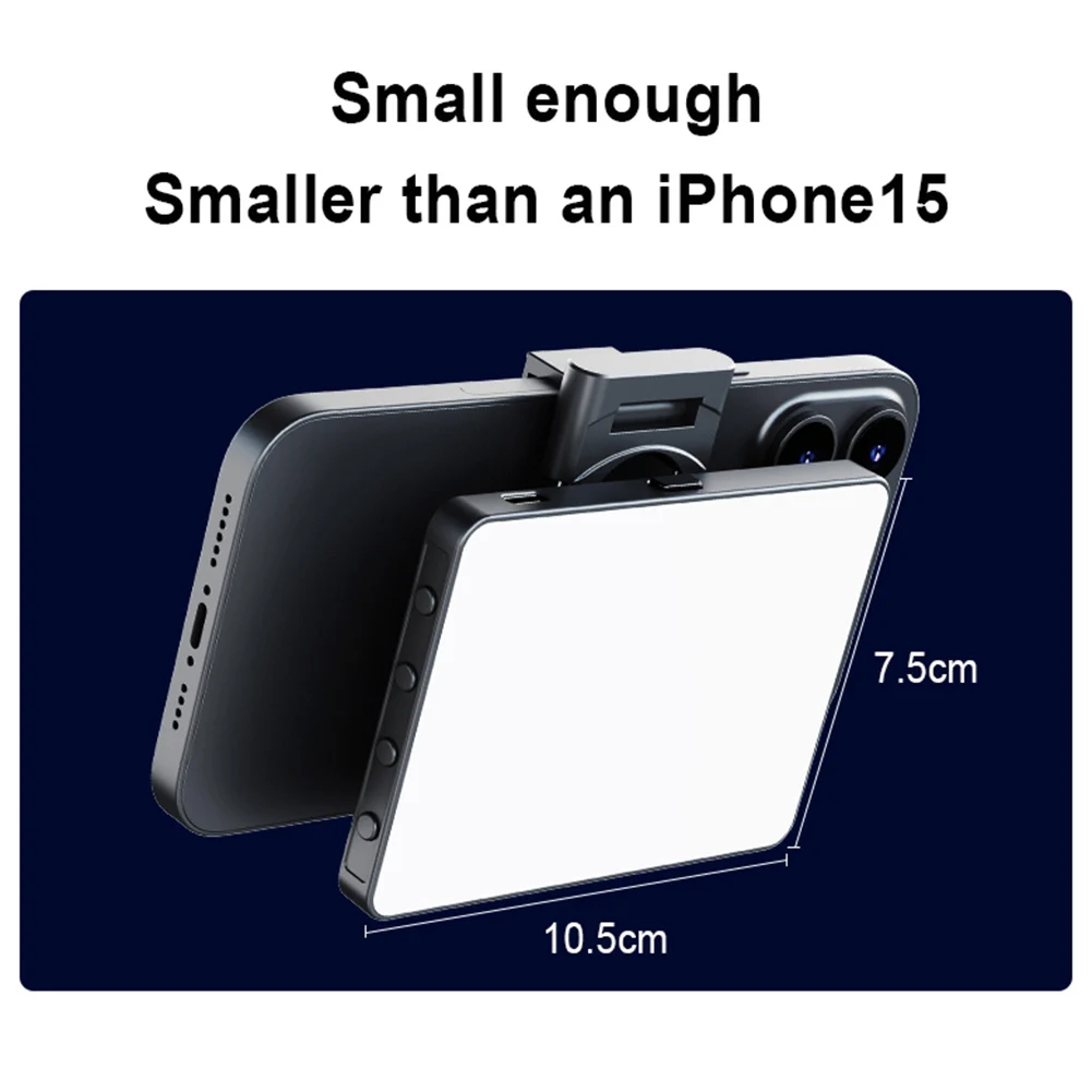 LED 비디오 조명, 사진 필 카메라 조명 패널, C타입 충전식, 화상 회의, 3000-9900K, 1500mAh