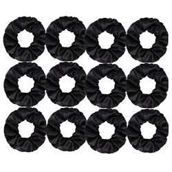 Elegant Satin Hair Scrunchies Set - 12-Piece Solid Color Collection (PJ079-08-12PCS1)