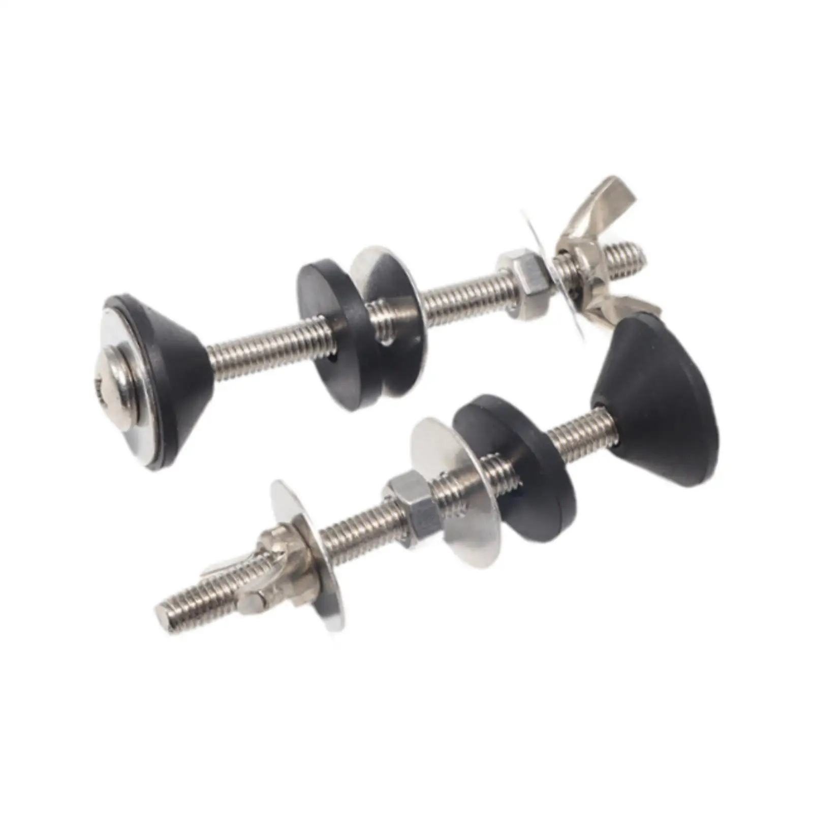 2Pcs Toilet Tank Bolts Screw Toilet Seat Bolts Universal Stainless Steel Tank to Bowl Repair Kit Rubber Gaskets