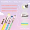 6pcs Professional Artist Paint Brushes Set - Fine Point, Wooden Handles, Nylon Round Pointed Flat Tips Multicolored Paint Brush 3