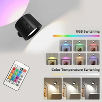 12 colors Timeable Led Wall Lamp Touch Remote USB Recharge Rotatable Wireless Portable Night Light Bedside Bedroom Reading Lamp 1