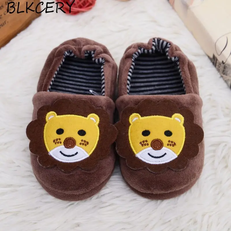 

Fashion Children Autumn Winter Shoes Toddler Boy Slippers Cartoon Lion Rubber Sole Home Gear Kid House Indoor Footwear Baby Item