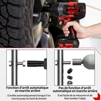 ONEVAN 8000 tr/min 2800N.M clé à chocs électrique sans brosse tournevis de réparation de voiture sans fil perceuse outil électrique pour broche de batterie Makita 3