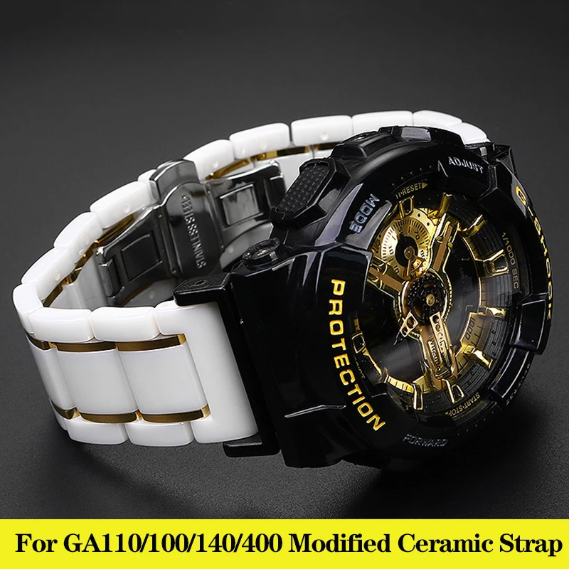 Per Casio Shock Black Gold Warrior Ga110 Ga100 Ga140 Ga400 Dw5600 Ga2100/2110 Cinturino Per Cinturino In Acciaio Inossidabile Modificato In Ceramica