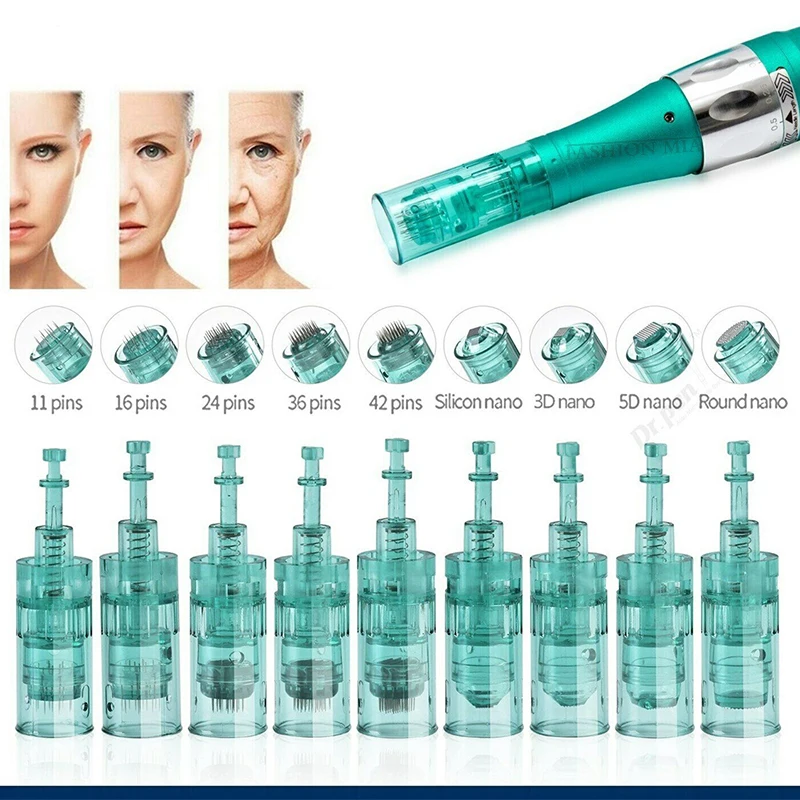 10PCS Dr Pen Ultima A6S Needle Disposable Syringe Cartridge Bayonet Replacement Microneedle Nano/11 Pin/24 Pin/36 Pin/42 Needle