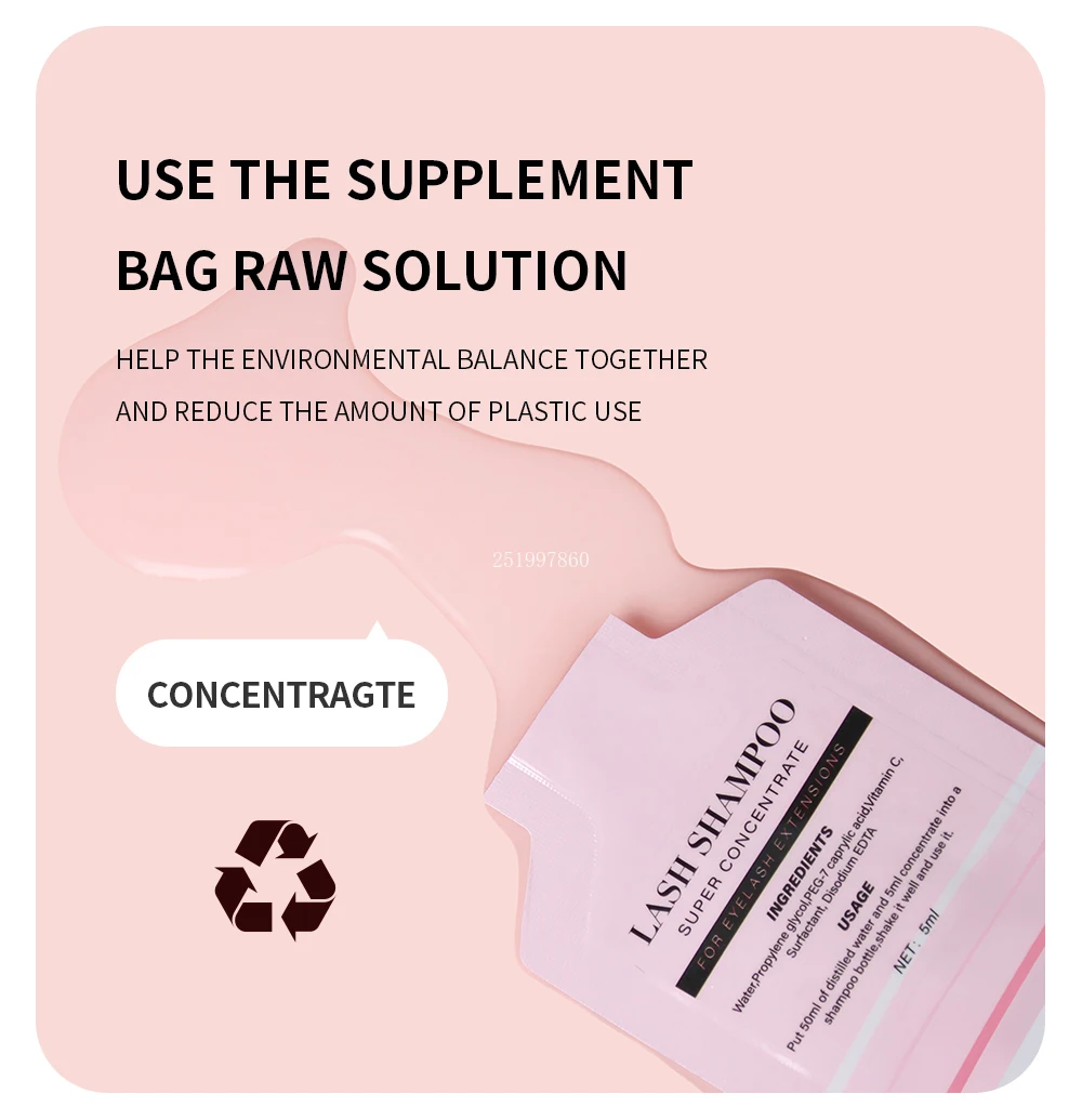 Description Picture 5 of item25/50Pcs Mousse Eyelash Concentrate Gentle Cleaning Grafting Kit Eyelash Extension Foam Cleaning Supplies Makeup Tools