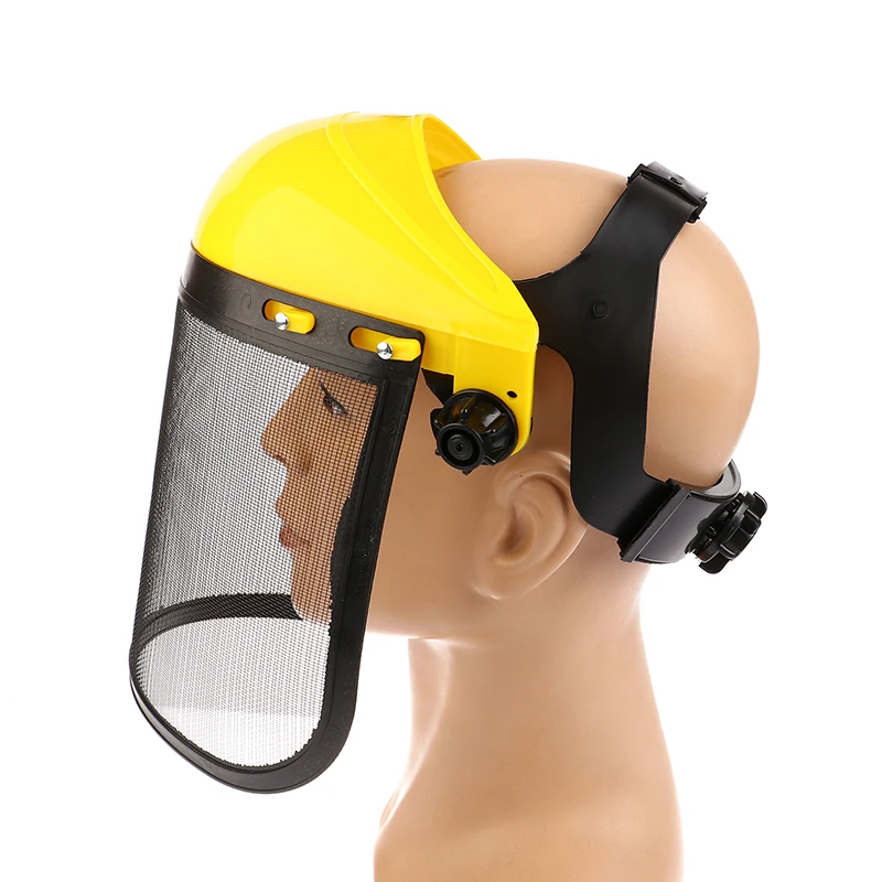 Logging Brush Cutter Forestry Protection Garden Grass Trimmer Protective Safety Helmet Hat With Full Face Mesh Visor safety helmet,garden trimmer helmet