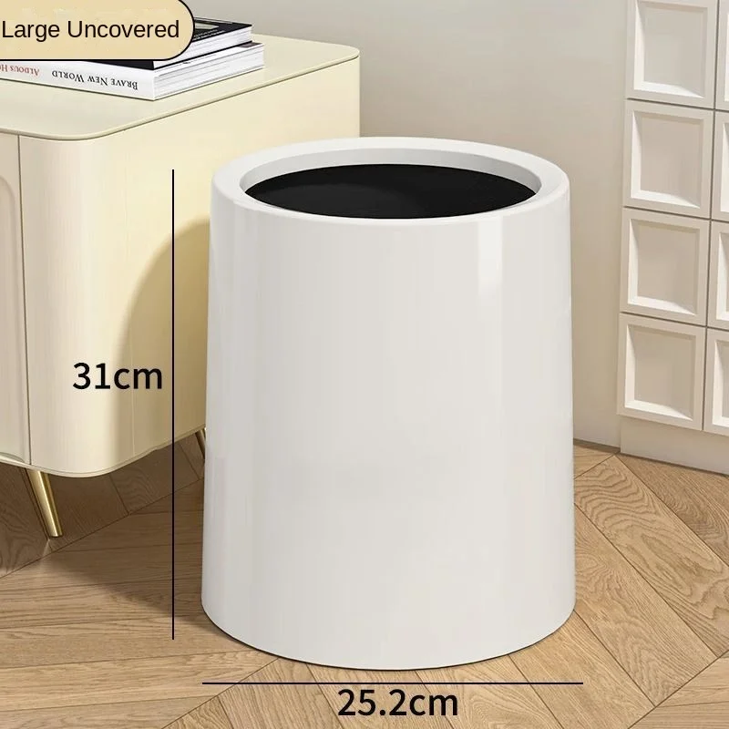 Nordic Trash Can Double-layer Household Simple Living Room Bedroom Kitchen Bathroom Office Creative Toilet Round Cylinder