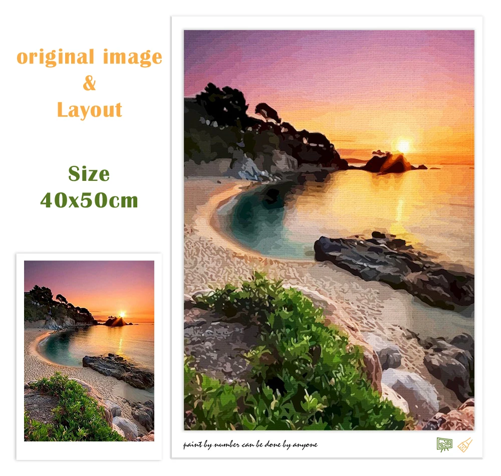 Artnapi Pintura Por Números Adultos Con Marco | DIY Pintado A Mano | Animales - Lobos Nocturnos