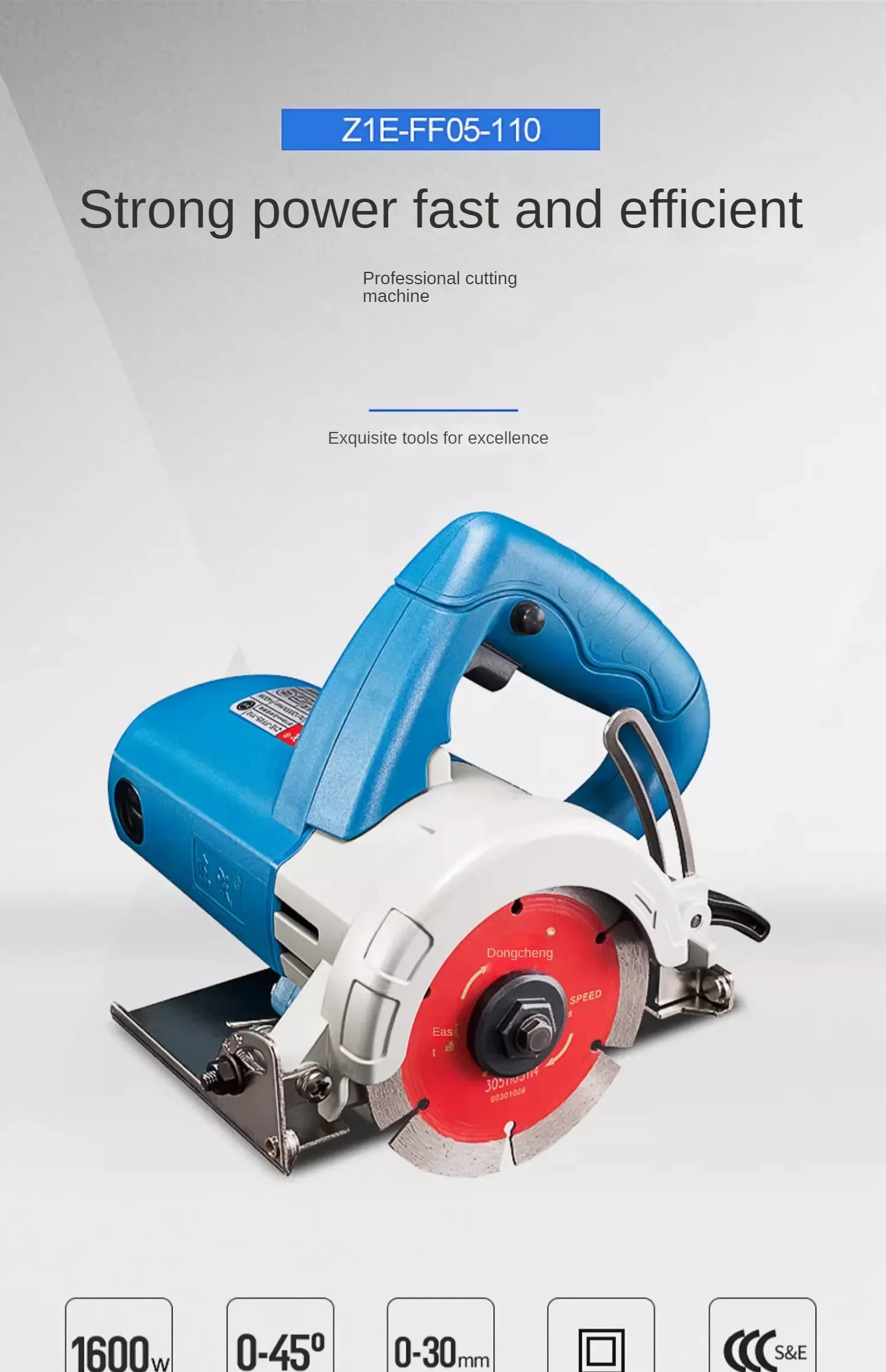 220V Professional Stone Cutting Machine for Marble with Power Motor
