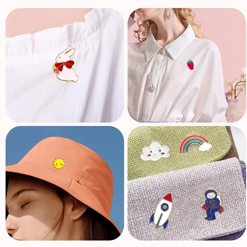 Enamel Pins Random Enamel Pin Brooches Badges Cute Cartoon Brooches for Child and Women Metal Small Jewelry with Many Different Shapes