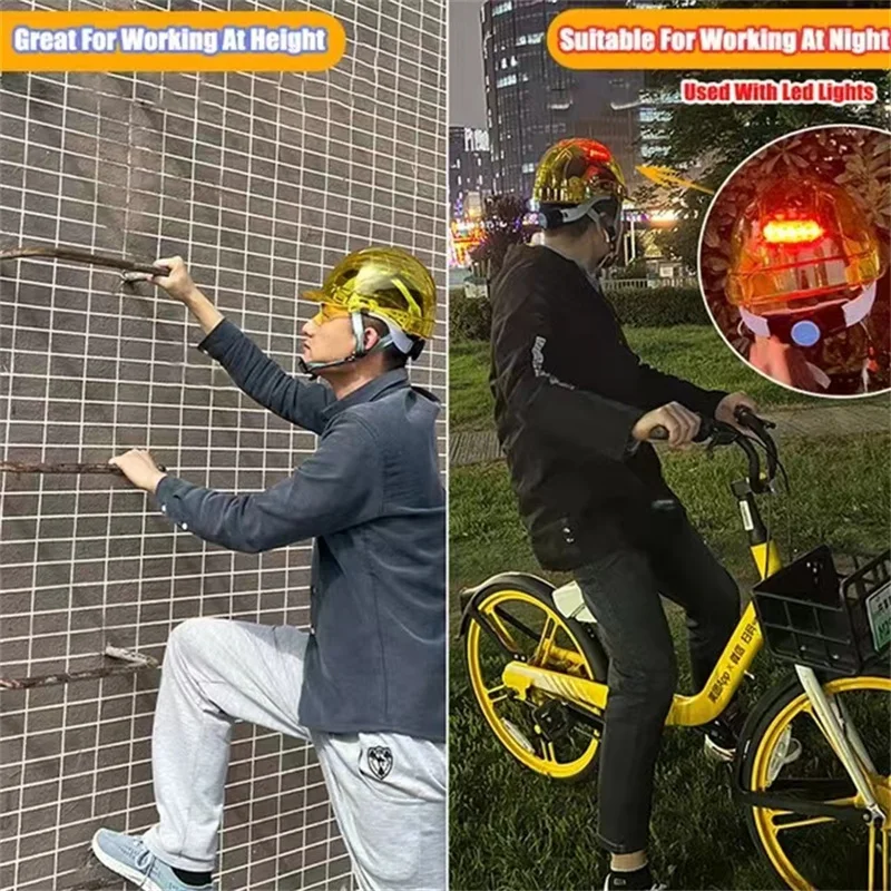 Safety Helmet Transparent Vented Cooling Construction Helmet Sports Climbing Steeplejack Hard Cap Peak View