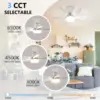 LED 40W Socket Ceiling Fan with Light, 20.5in Screw Ceiling Fans with Lights with Remote, For Bedroom/Garage/Kitchen 3