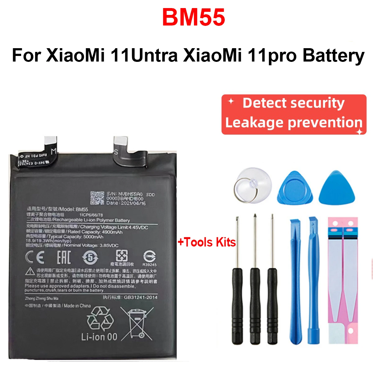 

100% Orginal For Xiaomi BN55 Replacement Phone Battery For XiaoMi Ultra For XM 11pro Batteries Internal Bateria Safety Detection