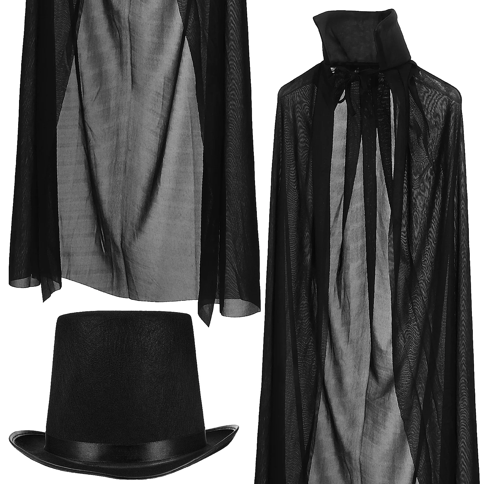 

1 Set Halloween Costume Cosplay Cloak Top Hat Cloak Prop Halloween Party Supplies