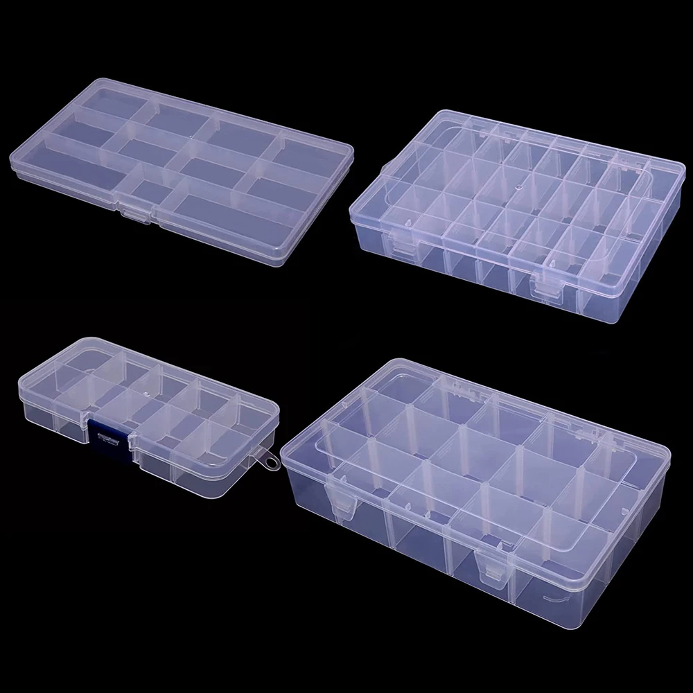 1pc Large Plastic Organizer Box Loose beads Carrying Case Transparent  Storage Container for Jewelry DIY Components Accessories